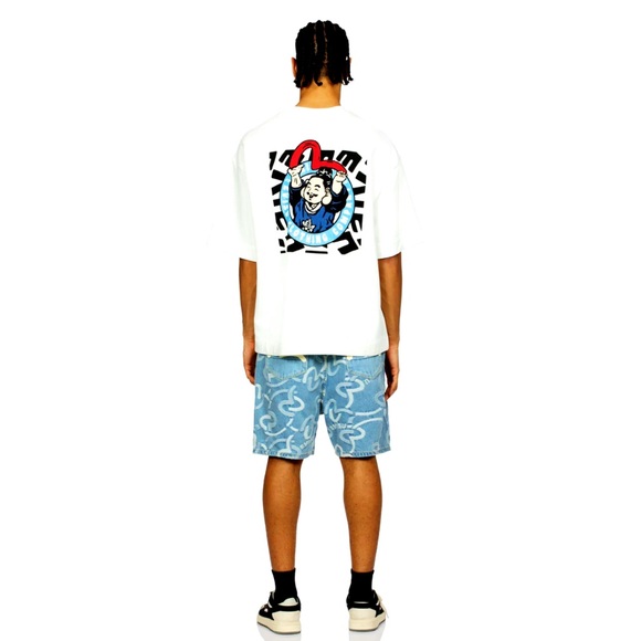 EVISU PLAYFUL GODHEAD AND SEAGULL PRINT SHORT-SLEEVE SWEATSHIRT - Picture 1 of 15